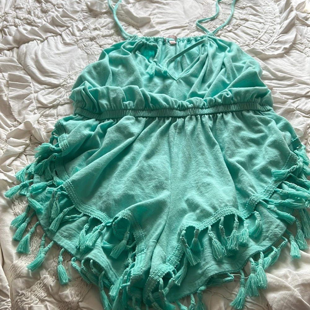 Victoria secret blue beach romper